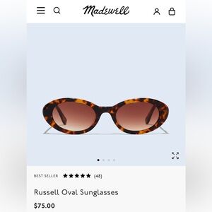 Madewell Russell Oval Tortoise Shell Sunglasses